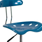 Flash Furniture - Fauteuil fonctionnel à dossier bas avec siège de type tracteur, bleu vif éclatant-Design sans accoudoirs pour gagner de la place et faciliter les mouvements