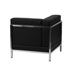 Flash Furniture – Fauteuil de coin contemporain Hercules Imagination avec cadre apparent, côté gauche, cuir noir-Style contemporain