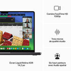 Apple - MacBook Pro 14 po - M3 Pro - 18 Go - 512 Go SSD - Noir infini - Français-Pleine compatibilité - Toutes vos apps pros s’exécutent en un flash - même Adobe Creative Cloud, Xcode d’Apple, Microsoft 365, SideFX Houdini, MathWorks MATLAB, Medivis SurgicalAR et bon nombre d’apps populaires pour iPhone ou iPad