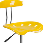 Flash Furniture – Tabouret de dessinateur éclatant avec siège tracteur, jaune-orange-Siège pivotant