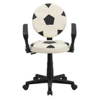 Flash Furniture – Fauteuil fonctionnel à motif de soccer, noir et blanc-Chaise de travail inspirée par le sport