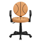 Flash Furniture – Fauteuil fonctionnel à motif de basketball, orange et noir-Chaise de travail inspirée par le sport