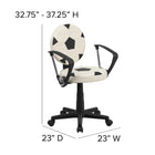 Flash Furniture – Fauteuil fonctionnel à motif de soccer, noir et blanc-Appui-bras en nylon