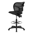 Flash Furniture – Tabouret de dessinateur WL-A277-BK-D-GG, noir-Soutien lombaire intégré