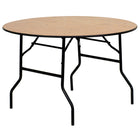 Flash Furniture – Table de banquet pliante de 48 po de diamètre, brun (YTWRFT48TBL)-Table de banquet prête à l'emploi