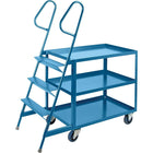 Kleton - Chariot pour la cueillette de marchandises avec échelle, 3 tablettes, 3 marches, 24 larg. x 36 prof. x 61 haut. (po)-Entièrement soudé et prêt à utiliser