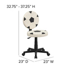 Flash Furniture – Chaise fonctionnelle à motif de soccer, noir et blanc-Base robuste en nylon