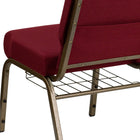 Flash Furniture – Chaise de communion série Hercules, 21 po larg., 4 po d’épaisseur, filons d’or, bourgogne-Siège épais de 4 po avec une bordure de cascade de 5 po