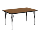 Flash Furniture – Table d’activités rect., 30 x 48 po, stratifié haute pression 1 1/4 po, pattes préscolaires réglables, chêne-Chêne laminé