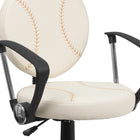 Flash Furniture – chaise de travail au design baseball avec accoudoirs, crème et brun-Siège pivotant