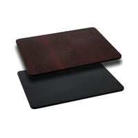 Flash Furniture – Dessus de table laminé rectangulaire, réversible, 24 x 42 po, noir ou acajou-Ensemble de 2 dessus de table de restaurant