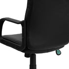 Flash Furniture - Fauteuil fonctionnel à dossier mi-dos, cuir souple, accoudoirs fixes, noir-Bouton de réglage de la tension d'inclinaison