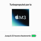 Apple - MacBook Pro 14 po - M3 - 8 Go - 512 Go SSD - Gris cosmique - Anglais-Écran pro brillant - L’écran Liquid Retina XDR 14,2 po offre une gamme dynamique extrême, 1 000 nits de luminosité en continu pour un superbe rendu HDR, jusqu’à 600 nits de luminosité SDR et des modes de référence pros pour un travail optimal où que vous alliez