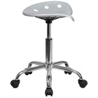 Flash Furniture – Tabouret de couleur vive avec siège de type tracteur, 25,75 po, argenté (LF214ASILVER)-Siège de tracteur moulé pour confort