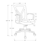 Monarch Specialties - 7339 Chaise De Bureau - Pivotant - Bureau - Travail - Métal - Noir-Le siège pivotant à 360 degrés et la base noire à 5 branches avec roulettes à capuchon offrent la mobilité, tandis qu'un mécanisme réglable en hauteur avec contrôle d'inclinaison / verrouillage permet d'optimiser la chaise pour la personne assise