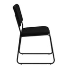 Flash Furniture-Chaise empilable de série HERCULES haute densité, tissu noir, base traîneau, capacité de 500 lb-Capacité de 500 lb