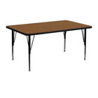 Flash Furniture – Table d’activités rectangle 24 x 48 po, stratifié haute pression 1,25 po, pattes préscolaires réglables, chêne-Stratifié chêne