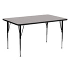 Flash Furniture – Table d’activités, rectangle, 24 x 60 po, stratifié haute pression 1,25 po, pattes standards réglables, gris-Stratifié gris