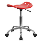 Flash Furniture – Tabouret brillant avec siège de type tracteur, 25,75 po, rouge (LF214ARED)-Construction en polymère haute densité