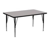 Flash Furniture – Table d’activités, rectangle, 30 x 48 po, stratifié haute pression 1 1/4 po, pattes présc. réglables, gris-Stratifié gris