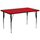 Flash Furniture – Table d’activités rectangulaire de 30 x 72 (po), surface stratifiée d’une épaisseur de 1,25 po, rouge-Stratifié, rouge