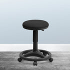 Flash Furniture – Tabouret ergonomique avec repose-pieds circulaire, noir-Coque cylindrique type accordéon