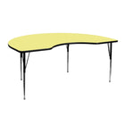 Flash Furniture – Table d’activités, 48 larg. x 72 long. (po), dessus thermofusionné et pattes à hauteur réglable, jaune-Stratifié, jaune